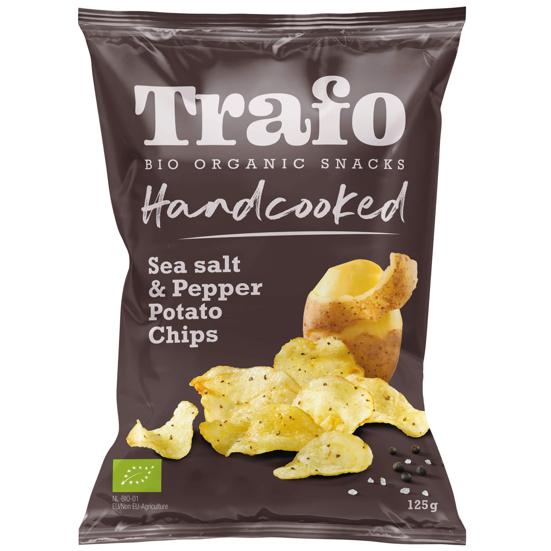 Trafo Handcooked chips zeezout & peper bio 125g